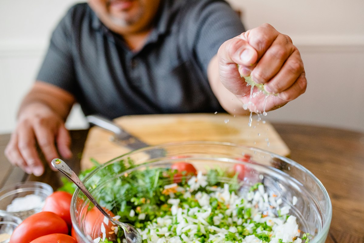 Fresh vegetables and vitamins for men's vitality